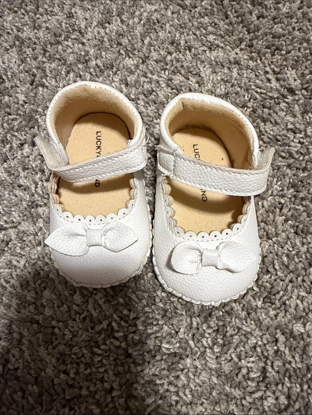Lucky Brand White Baby Mary Jane Bow Shoes